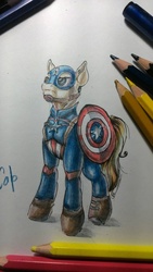 Size: 900x1600 | Tagged: safe, artist:funneltime, pony, captain america, marvel, marvel comics, ponified, sketch, solo, steve rogers