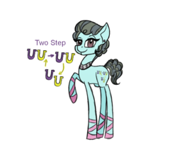 Size: 1000x860 | Tagged: safe, artist:magicandmysterygal, oc, oc only, oc:two step, earth pony, pony, ballet slippers, choker, ear piercing, earring, female, magical lesbian spawn, mare, necklace, offspring, parent:beauty brass, parent:sapphire shores, parents:sapphirebrass, piercing, raised hoof, simple background, solo, transparent background
