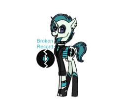 Size: 1000x860 | Tagged: safe, artist:magicandmysterygal, oc, oc only, oc:broken record, earth pony, pony, choker, clothes, cutie mark, ear piercing, earring, eyeliner, eyeshadow, fingerless gloves, gloves, goth, looking at you, magical lesbian spawn, makeup, necktie, offspring, open mouth, parent:octavia melody, parent:vinyl scratch, parents:scratchtavia, piercing, simple background, smiling, socks, solo, spiked choker, suit, transparent background, wristband