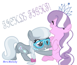 Size: 624x523 | Tagged: safe, artist:dictatordave, artist:giraffer98, diamond tiara, silver spoon, earth pony, pony, g4, adorabullies, base used, cute, eyes closed, female, filly, simple background, tickle fight, tickling, transparent background