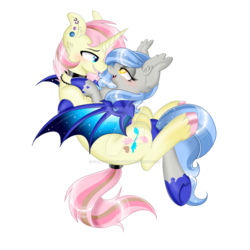 Size: 1024x1024 | Tagged: safe, artist:pvrii, oc, oc only, oc:midnight radiance, oc:neapolitan blitz, female, hug, male, oc x oc, shipping, simple background, straight, transparent background, watermark