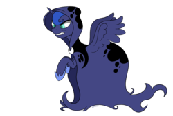 Size: 6992x4724 | Tagged: safe, artist:lula-moonarts, princess luna, spirit of hearth's warming yet to come, a hearth's warming tail, g4, absurd resolution, cloak, clothes, female, simple background, solo, transparent background