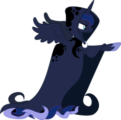 Size: 9027x8916 | Tagged: safe, artist:pappkarton, princess luna, spirit of hearth's warming yet to come, a hearth's warming tail, g4, my little pony: friendship is magic, absurd resolution, cloak, clothes, female, simple background, solo, transparent background