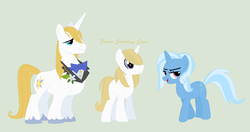 Size: 1024x541 | Tagged: safe, artist:aquadusk, prince blueblood, trixie, oc, oc:prince shooting star, pony, unicorn, g4, female, male, mare, offspring, parent:prince blueblood, parent:trixie, parents:bluetrix, ship:bluetrix, shipping, straight