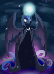 Size: 1024x1389 | Tagged: safe, artist:neoncel, princess luna, spirit of hearth's warming yet to come, a hearth's warming tail, g4, female, solo