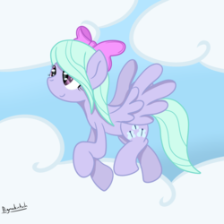 Size: 3000x3000 | Tagged: safe, artist:bigmackintosh, flitter, g4, cloud, female, high res, request, solo