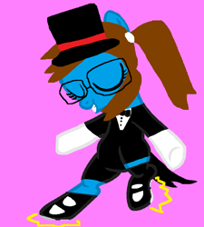 Size: 782x868 | Tagged: safe, oc, oc only, oc:sandra garcia, alternate hairstyle, dancing, hat, tap dancing, top hat