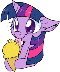 Size: 389x463 | Tagged: safe, artist:lustrous-dreams, twilight sparkle, pony, unicorn, ask filly twilight, g4, codename kids next door, cute, female, filly, filly twilight sparkle, food, ice cream, ice cream cone, licking, simple background, solo, the fourth flavor, tongue out, twiabetes, white background