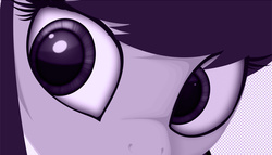 Size: 700x400 | Tagged: safe, artist:styroponyworks, octavia melody, g4, close-up, colored pupils, eye, eyes, female, monochrome, solo