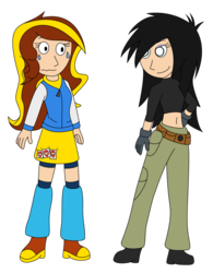 Size: 2856x3656 | Tagged: safe, artist:joeycrick, oc, oc:ilovekimpossiblealot, oc:sappho, belly button, clothes, cosplay, costume, crossover, high res, ilovekimpossiblealot, jenn blake, jennpossible, kim possible, midriff, short shirt
