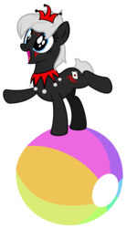Size: 3000x5400 | Tagged: safe, artist:besttubahorse, oc, oc only, oc:jackie queen, earth pony, pony, absurd resolution, beach ball, female, mare, simple background, solo, transparent background, vector
