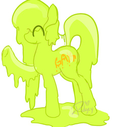 Size: 894x894 | Tagged: safe, artist:pidgey, earth pony, gakpony, goo pony, original species, pony, gak, solo, squishy