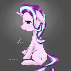 Size: 1200x1200 | Tagged: safe, artist:kanaowo, starlight glimmer, pony, g4, no second prances, crying, female, mare, sad, signature, solo