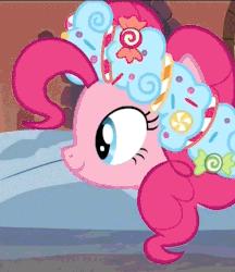 Size: 517x597 | Tagged: safe, screencap, pinkie pie, spirit of hearth's warming presents, earth pony, pony, a hearth's warming tail, g4, season 6, animated, cute, diapinkes, female, headbob, open mouth, singing, smiling, solo, talking