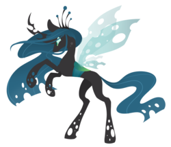 Size: 2076x1774 | Tagged: dead source, safe, artist:z0mb1e-cat, queen chrysalis, g4, female, rearing, simple background, solo, transparent background