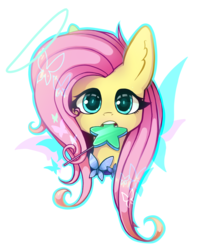 Size: 1280x1585 | Tagged: safe, artist:helltik, fluttershy, g4, bust, candy, female, food, lollipop, looking at you, mouth hold, portrait, solo