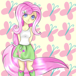 Size: 1024x1024 | Tagged: safe, artist:fainting-ostrich, fluttershy, equestria girls, g4, female, solo