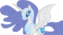 Size: 1024x578 | Tagged: safe, artist:blah23z, nightmare moon, nightmare rarity, rarity, alicorn, pony, g4, alicornified, female, mare, palette swap, race swap, raricorn, recolor, simple background, solo, transparent background