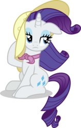 Size: 3500x5554 | Tagged: safe, artist:ambassad0r, rarity, g4, absurd resolution, female, hat, ponyscape, raised hoof, simple background, sitting, solo, transparent background, unimpressed, vector