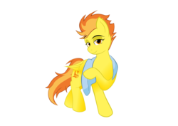 Size: 1240x877 | Tagged: safe, artist:alixnight, spitfire, pegasus, pony, g4, bedroom eyes, female, simple background, solo, towel, vector, white background