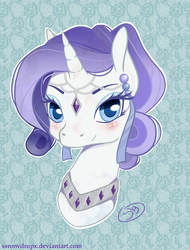 Size: 2618x3444 | Tagged: safe, artist:xsnowdropx, rarity, g4, bust, female, high res, portrait, solo