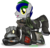 Size: 3099x3006 | Tagged: safe, artist:vector-brony, oc, oc only, oc:right away, fallout equestria: changing gears, armor, commission, damaged, fallout, grenade launcher, helmet, high res, minigun, power armor, powered exoskeleton, simple background, solo, transparent background, vector, weapon