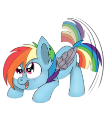 Size: 1024x1188 | Tagged: safe, artist:theartistsora, rainbow dash, g4, alternate timeline, apocalypse dash, crystal war timeline, cute, dashabetes, female, scar, solo, tail wag, torn ear