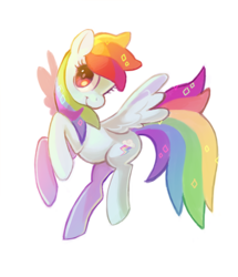 Size: 550x640 | Tagged: safe, artist:shacklefunk, rainbow dash, pegasus, pony, g4, backwards cutie mark, female, flying, mare, simple background, solo, white background