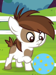 Size: 293x394 | Tagged: safe, screencap, pipsqueak, earth pony, pony, g4, twilight time, ball, colt, male, solo