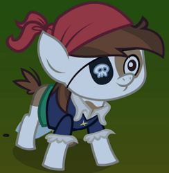 Size: 252x258 | Tagged: safe, screencap, pipsqueak, earth pony, pony, g4, luna eclipsed, season 2, clothes, colt, costume, eyepatch, male, pirate, smiling, solo