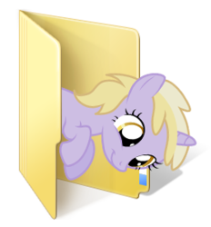 Size: 256x276 | Tagged: safe, artist:nattsu-san, dinky hooves, g4, computer icon, female, folder, solo, webcore