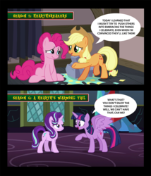 Size: 756x883 | Tagged: safe, applejack, pinkie pie, starlight glimmer, twilight sparkle, alicorn, pony, a hearth's warming tail, g4, hearthbreakers, my little pony: friendship is magic, female, mare, screencap comic, twilight sparkle (alicorn)