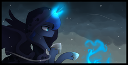 Size: 1280x657 | Tagged: safe, artist:jankrys00, princess luna, spirit of hearth's warming yet to come, alicorn, pony, lunadoodle, a hearth's warming tail, g4, female, solo