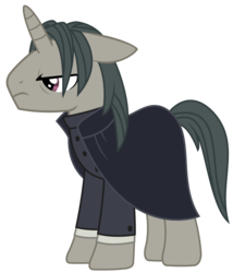 Size: 2309x2703 | Tagged: safe, artist:sketchmcreations, professor flintheart, pony, a hearth's warming tail, g4, cloak, clothes, floppy ears, frown, high res, inkscape, severus snape, simple background, transparent background, vector