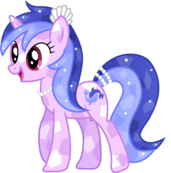 Size: 1022x1030 | Tagged: safe, artist:cloudy glow, sea swirl, seafoam, crystal pony, pony, unicorn, g4, crystallized, cute, female, jewelry, mare, necklace, pearl, seadorable, simple background, solo, transparent background, vector