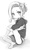 Size: 544x900 | Tagged: safe, artist:wan, trixie, human, equestria girls, g4, cute, diatrixes, feet, female, grayscale, humanized, looking at you, monochrome, simple background, solo, younger