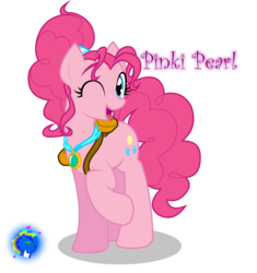 Size: 2362x2514 | Tagged: safe, artist:inkwell, pinkie pie, earth pony, pony, g4, chrono trigger, crossover, female, mare, marle, ponytail, simple background, solo, transparent background