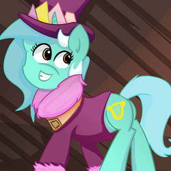 Size: 1750x1750 | Tagged: safe, artist:davierocket, lyra heartstrings, a hearth's warming tail, g4, clothes, coat, female, hat, solo