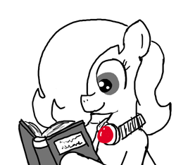 Size: 640x600 | Tagged: safe, artist:ficficponyfic, oc, oc only, oc:emerald jewel, earth pony, pony, colt quest, amulet, book, child, colt, foal, male, reading, solo, spellbook, story included