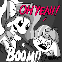 Size: 1280x1280 | Tagged: safe, artist:dsp2003, artist:tjpones edits, edit, princess celestia, oc, g4, kool-aid man, meme, monochrome, parody