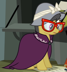 Size: 450x482 | Tagged: safe, screencap, a.k. yearling, daring do, daring don't, g4, disguise, female, solo