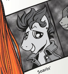 Size: 381x410 | Tagged: safe, idw, soarin', g4, neigh anything, spoiler:comic, spoiler:comic11, teenager, younger
