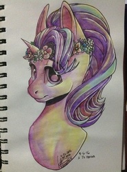 Size: 712x960 | Tagged: safe, artist:ebonytails, starlight glimmer, g4, female, solo, traditional art