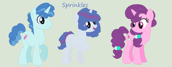 Size: 1024x400 | Tagged: safe, artist:aquadusk, party favor, sugar belle, oc, oc:sprinkles, g4, blank flank, female, male, offspring, parent:party favor, parent:sugar belle, parents:partybelle, ship:partybelle, shipping, simple background, straight