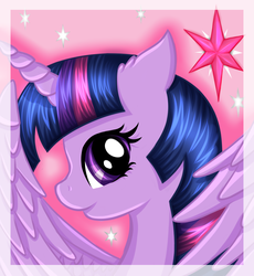 Size: 3760x4092 | Tagged: safe, artist:nuumia, twilight sparkle, alicorn, pony, g4, bust, cute, female, folded wings, high res, mare, portrait, profile, smiling, solo, twiabetes, twilight sparkle (alicorn)