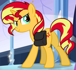 Size: 953x886 | Tagged: safe, edit, edited screencap, screencap, sunset shimmer, pony, unicorn, equestria girls, g4, color correction, female, looking back, mare, solo
