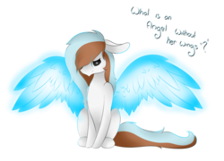 Size: 7426x5351 | Tagged: safe, oc, oc only, pegasus, pony, absurd resolution, glowing, glowing wings, long mane, solo, wings