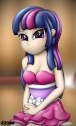 Size: 3757x6213 | Tagged: safe, artist:kiowa213, twilight sparkle, equestria girls, g4, absurd resolution, breasts, clothes, fall formal outfits, female, human coloration, solo, twilight ball dress