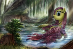 Size: 3600x2400 | Tagged: safe, artist:anttosik, fluttershy, pony, g4, female, high res, solo, wet mane