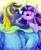 Size: 1053x1300 | Tagged: safe, artist:stasushka, twilight sparkle, oc, oc:zephyr, pony, g4, bed, bedroom eyes, blanket, canon x oc, cuddling, duo, eye contact, female, male, on side, shipping, smiling, snuggling, straight, twiphyr, unshorn fetlocks